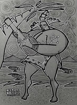 Puerto Rico Wall Art featuring the painting Caribbean Serenade by Oscar Ortiz