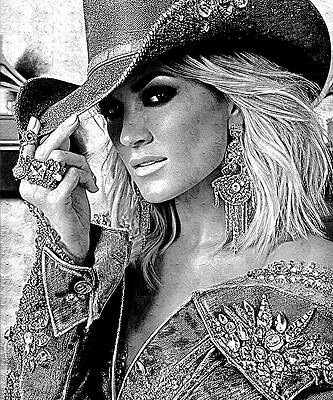 Dramatic Digital Art - Carrie Underwood Will Sing At Inauguration Of Trump BW by Gradify Creations