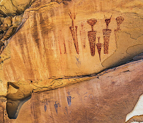 Alien Photograph - Carrot Man Panel With Blue Figures, Colorado by Abbie Warnock