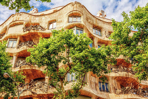 Wall Art featuring the photograph Casa Mila Gaudi Barcelona by Tatiana Travelways