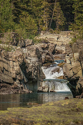 Wilderness Wall Art featuring the photograph Cascade Through Bedrock In Glacier National Park by Nancy Gleason