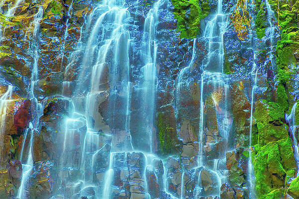 Cascading Mountain Waterfall Photograph