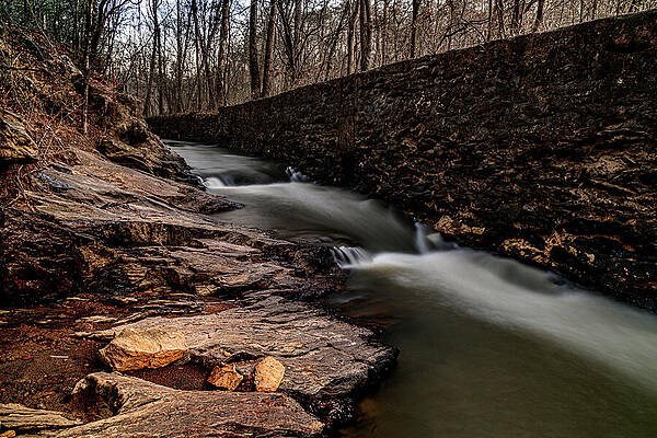 Winter Wall Art featuring the photograph Cascading Water At The Olde Rope Mill #2 by Anthony Hightower