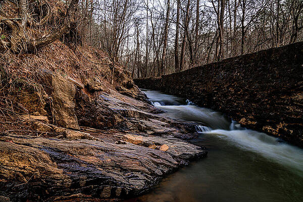 Winter Wall Art featuring the photograph Cascading Water At The Olde Rope Mill #3 by Anthony Hightower