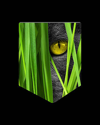 Cat Wall Art featuring the digital art Cat Pocket Grass by Flippin Sweet Gear