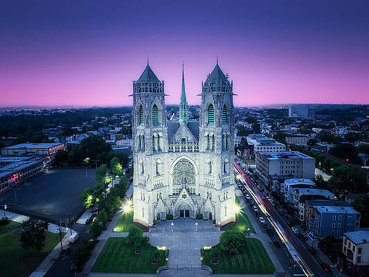 Cathedral Basilica Of The Sacred Heart Aerial Print