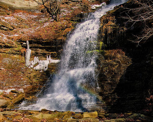 Wall Art featuring the photograph Cathedral Falls Rainbow by Flees Photos