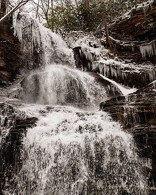 Wall Art featuring the photograph Cathedral Falls Top Winter 2 by Flees Photos