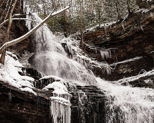 Wall Art featuring the photograph Cathedral Falls Top Winter by Flees Photos