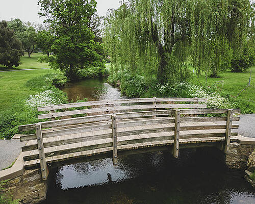 Nature Wall Art featuring the photograph Cedar Creek West Bridge Aerial by Jason Fink