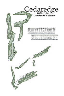 Golf Wall Art featuring the digital art Cedaredge Golf Club by Flop Shot Studio