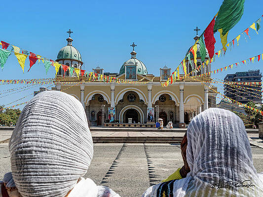 Sky Photograph - Celebrating Timkat In Addis Ababa Under A Blue Sky by Steven Dos Remedios