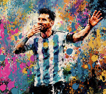 Celebration of Lionel Messi Digital Art