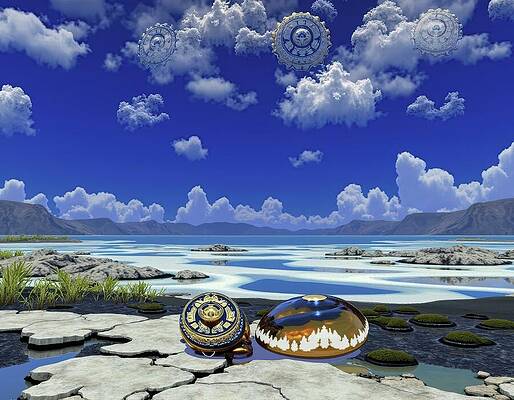 Reflection Digital Art - Celestial Reflections by Eris And AI