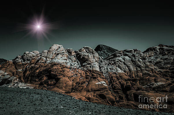 Wall Art featuring the digital art Celestial Star Red Rock Canyon by Blake Webster