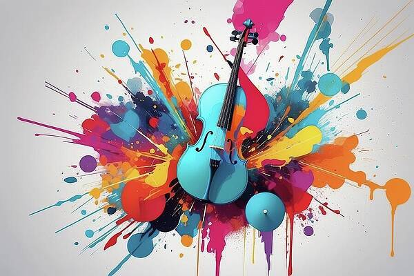 Cello Abstract Expression - AM1147 by Don Northup