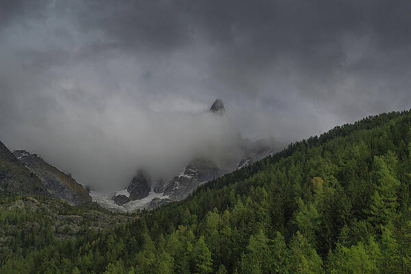 Wall Art featuring the photograph Chamonix Countryside With Mont Blanc by Andrew Lalchan