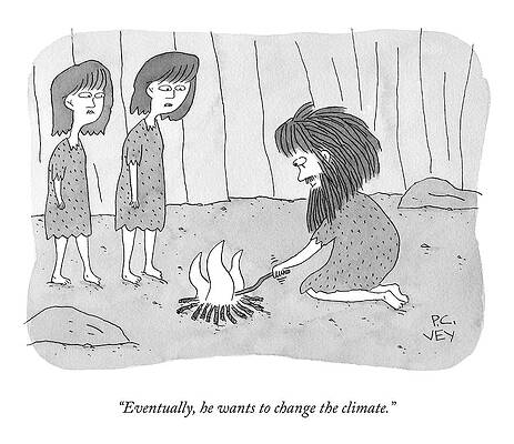 Stone Wall Art featuring the drawing Change The Climate by Peter C Vey