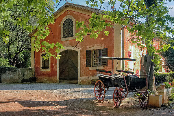 Summer Photograph - Charming Carriage By Farmhouse In Provence by Steven Dos Remedios