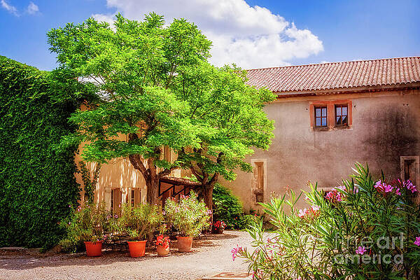 Wall Art featuring the photograph Charming Courtyard In Provence, France by Tatiana Travelways