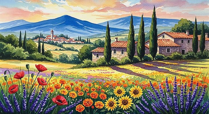 Charming Tuscan Countryside Wall Art