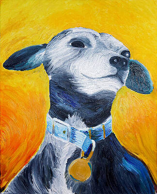 Wall Decor Painting - Cheech A Tribute To A Loyal Companion by Michel Cruz-Garcia