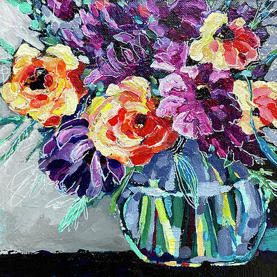 Flower Wall Art featuring the mixed media Cheer Up by Mary Conner