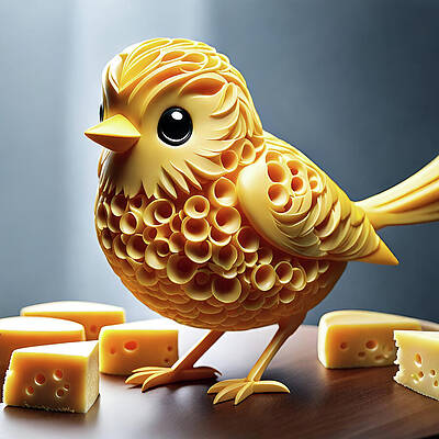 Wall Art featuring the digital art Chester Cheddar by Deb Beausoleil