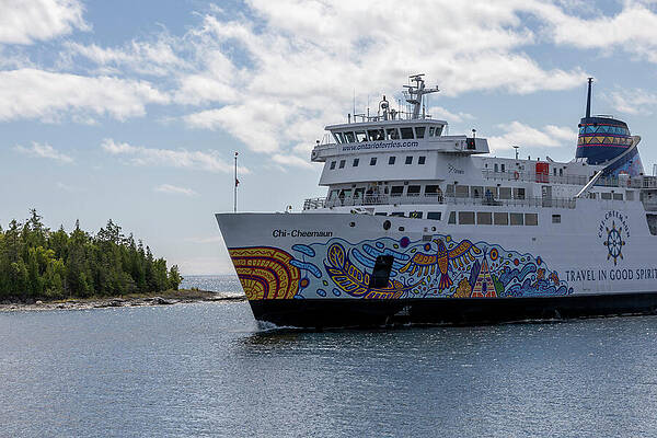 Colorful Ferry on Serene Waters Wall Art