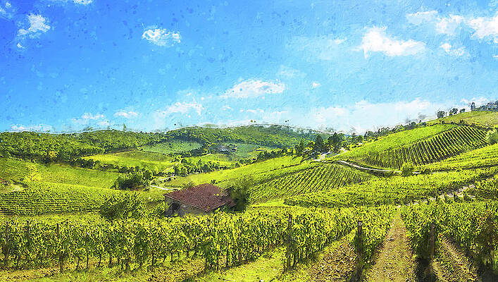 Landscape Painting - Chianti, Tuscany - 06 by AM FineArtPrints