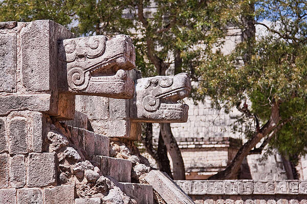 Wall Art featuring the photograph Chichen Itza Jaguars by Tatiana Travelways