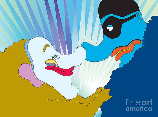 London Digital Art - Chief Blue Meanie And Villain by Antonios Valamontes