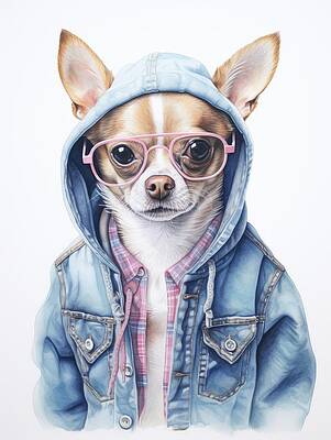 Portrait Painting - Chihuahua by Land of Dreams