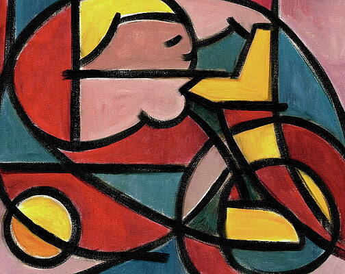 Dynamic Painting - Child On Toy Tricycle Wall Art Print by Tommervik