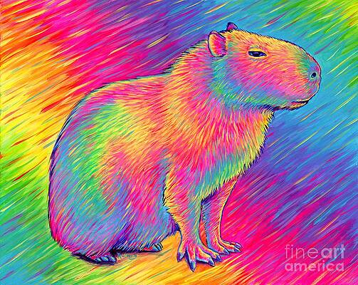 Painting - Chill Capybara by Rebecca Wang