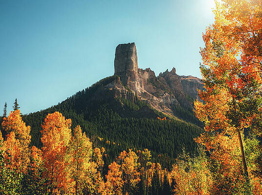 Wall Art featuring the photograph Chimney Peak Autumn Morning by Dan Sproul