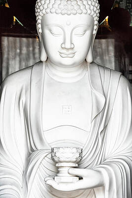 Travel Photograph - China 10 MKm2 Collection - White Buddha I by Philippe HUGONNARD
