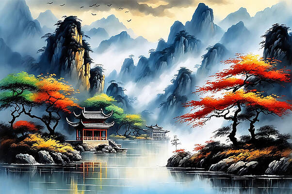 Digital Art - Chinese Landscape by The Luxury Art Collection