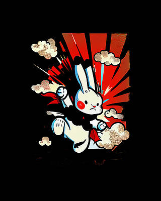 Tradition Wall Art featuring the digital art Chinese Year Of The Rabbit 2023 by Flippin Sweet Gear