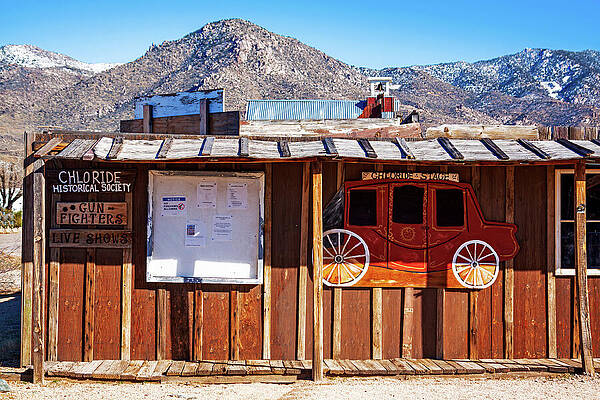 Wall Art featuring the photograph Chloride Wild West Historic Village Entrance by Tatiana Travelways