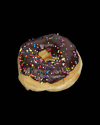 Donut Wall Art featuring the digital art Chocolate Donut Sprinkles by Flippin Sweet Gear