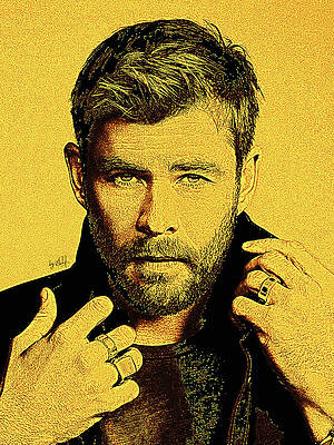 Digital Art - Chris Hemsworth by Gradify Creations