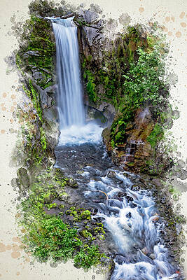 Serene Waterfall in a Forest Wall Art
