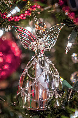 Wall Art featuring the photograph Christmas Crystal Angel_1209 by Linda Triplett