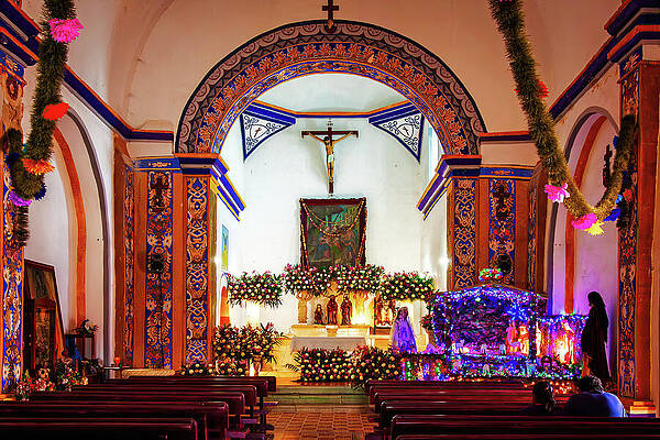 Wall Art featuring the photograph Christmas Decorations Inside The Church - Oaxaca, Mexico by Tatiana Travelways