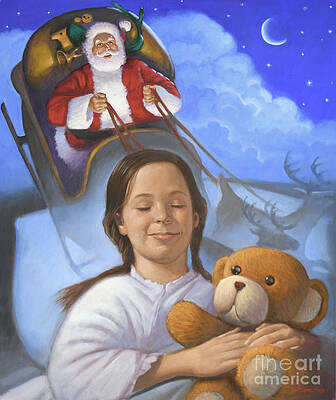 Christmas - Dreaming Of Santa Claus Print