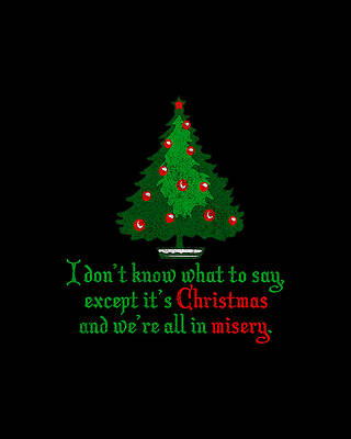 Xmas Wall Art featuring the digital art Christmas Misery Retro by Flippin Sweet Gear