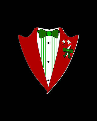 Xmas Wall Art featuring the digital art Christmas Party Tuxedo by Flippin Sweet Gear