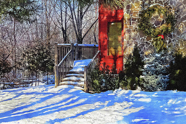 Winter Wall Art featuring the mixed media Christmas Scene In Canada by Tatiana Travelways