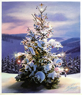 Tree Painting - Christmas Tree by Ed Little